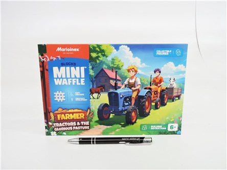 *KLOCKI WAFLE mini, FARMER, traktory i łąka,100 el