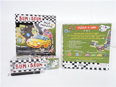 PUZZLE + GRA BUM i BRUM, Rajd Malucha,  kart.