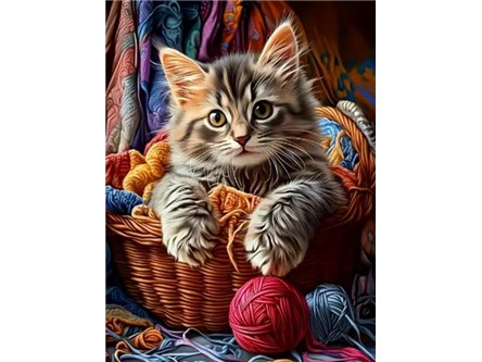 *MALOWANIE po nr. 40x50, Kot w koszyku