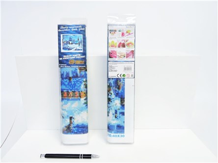 MOZAIKA d. DIAMENTOWA, 5D, 40x30 cm, Wioska zimo