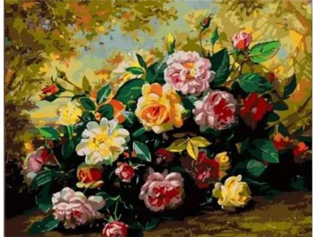 MOZAIKA d. DIAMENTOWA, 40x30 cm, Kwiaty wieniec