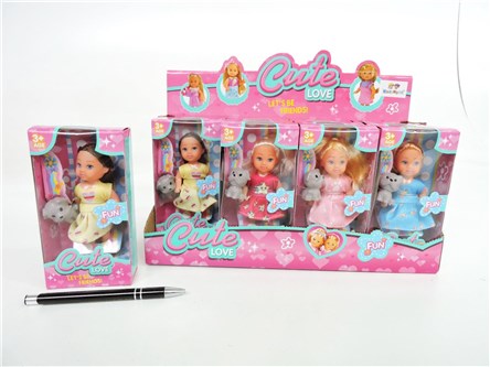 AST. LALKA x 12 pieskiem, 12 cm, kart.,     displ.