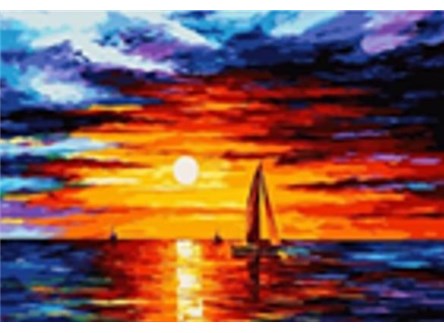 MOZAIKA d. DIAMENTOWA, 40x30 cm, Żaglówka