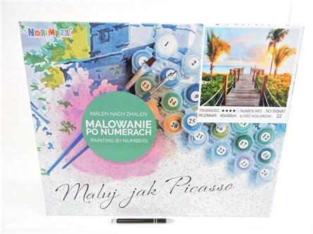 *MALOWANIE po nr. 40x50 cm, pomost, palmy, kart