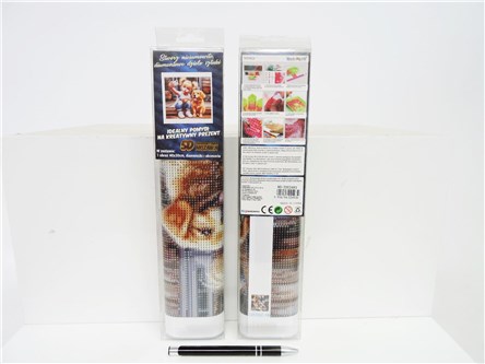 *MOZAIKA d. DIAMENTOWA 40x30 cm, Dziewczyna z psem