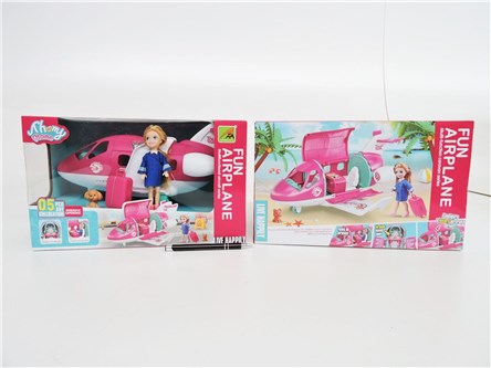 LALKA w samolocie i bagażem, zest.,     kart.