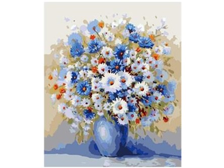 MOZAIKA d. DIAMENTOW, 5D 40x30 cm, Niebieski kwiat