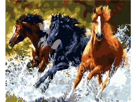 *MALOWANIE po nr. 40x50, Konie trzy w galopie