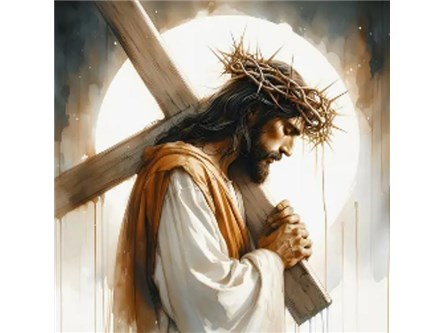 MOZAIKA d. DIAMENTOWA, 40x30 cm, Jezus krzyż