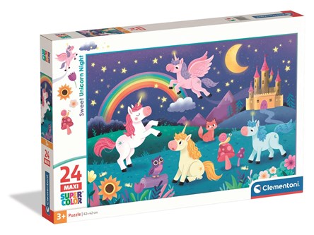 CLEM. PUZZLE 24 EL. MAXI jednorożce