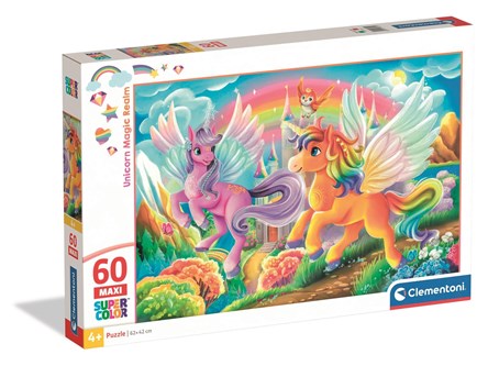 CLEM. PUZZLE 60 el. maxi jednorożce