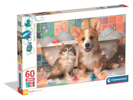 CLEM. PUZZLE 60 EL. MAXI pies i kot w kąpieli