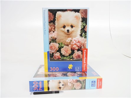 CAS. PUZZLE 300 el. Szczeniak Pomeranian w różach