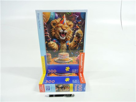 CAS. PUZZLE 300 el. Urodziny lew z tortem