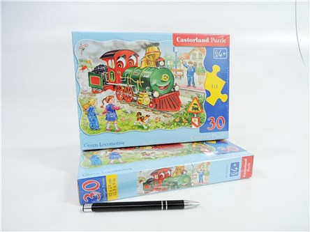 *CAS. PUZZLE 30 el. Zielona lokomotywa