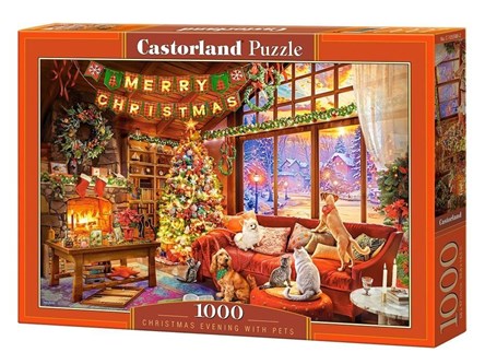 *CAS. PUZZLE 1000 el. Christmas Evening with pets
