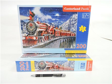 CAS. PUZZLE 200 el. Mikołaj przyjeżdza do miasta