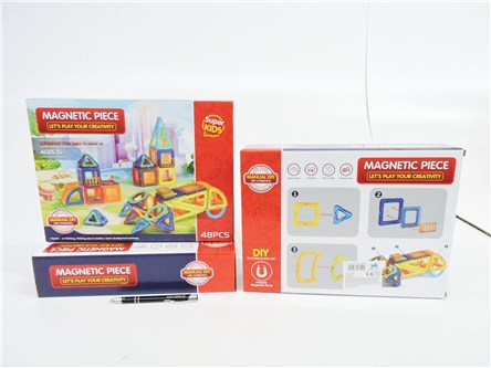 KLOCKI magnetyczne, 45 el., 32x24x8 cm, kształty