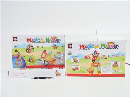 KLOCKI magnetyczne, 38 el., 3+, kształty,    kart.