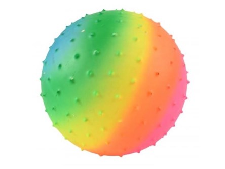 PIŁKA gumowa, tęczowa z kolcami