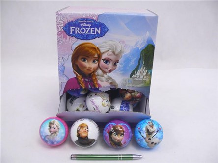 AST.PIŁKA x 6 gum. 6cm KRAINA LODU,6wz,displ/30