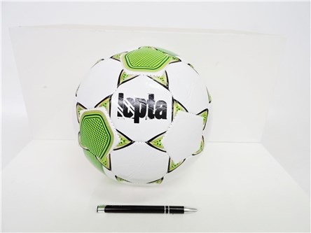 PIŁKA NOŻNA, szyta, LOPTA, łatki, bia-ziel roz. 5