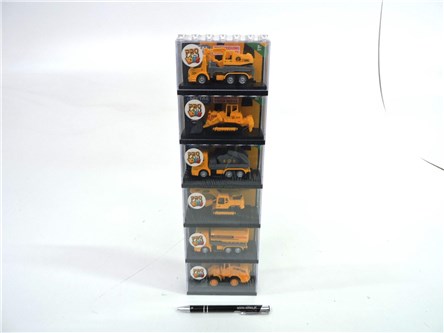 AUTO w klocku 1:64 budowlane, 11x7x4,5 cm, 6 pak