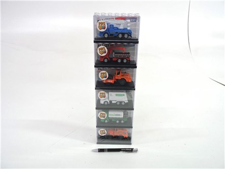 Autko w klocku 1:64 miejskie, 11x7x4,5 cm, 6 pak