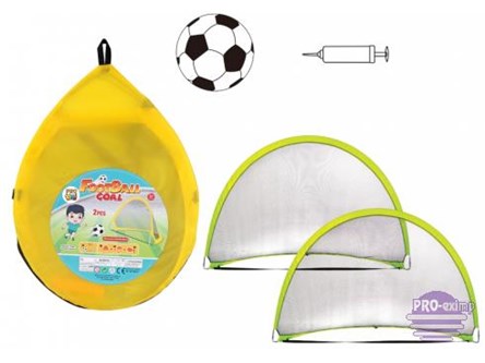 BRAMKI dwie półokrągłe z piłką i pompką, 32x43 cm