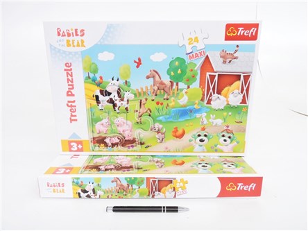 PUZZLE TREFL 24 el. MAXI, Bobaski i zwierzęta