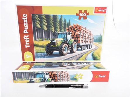 PUZZLE TREFL 100 el., Ciągnik leśny