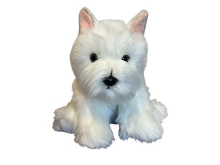 PLUSZ pies, 30 cm, terrier, siedzący, biały