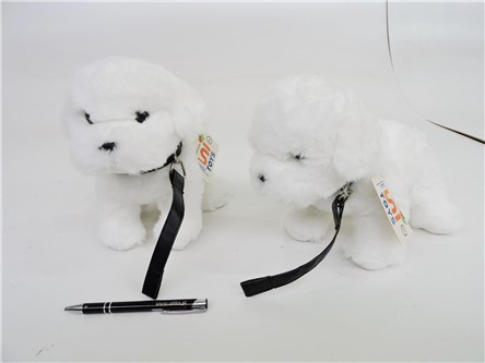 PLUSZ pies maltańczyk, ze smyczą, 22 cm