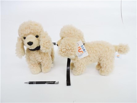 PLUSZ pies pudel 24 cm ze smycz. UNITOYS