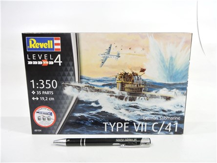 REVELL 1:1350 German Submarine, zest. startowy