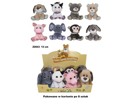 PLUSZ zwierzęta x 8 w kartonie 8  wz  13 cm