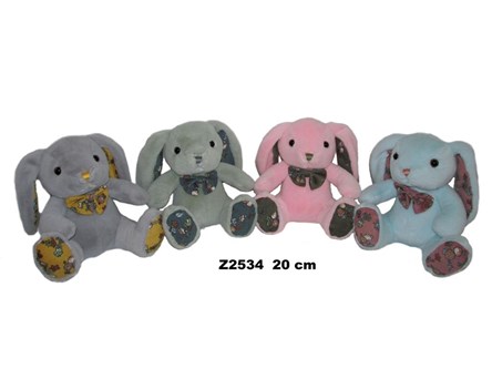 AST. PLUSZ ZAJĄC, 20 cm, z muszką, 4 kol.