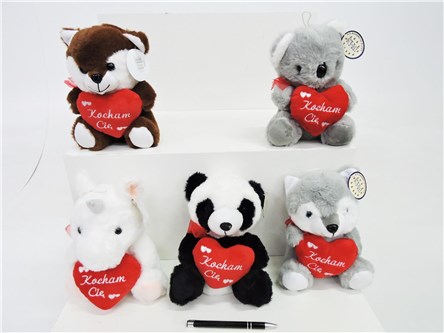 AST. PLUSZ zwierzęta, z sercem, 5 wz.