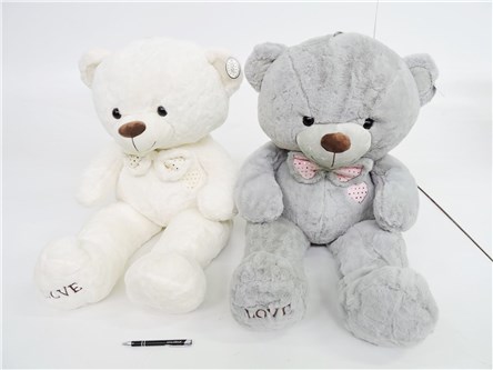 AST. PLUSZ MIŚ 95 cm, "LOVE", kokard., 2 kol.