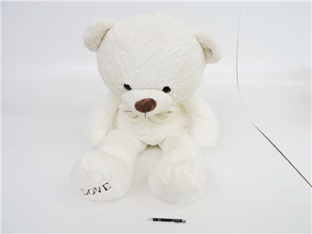 PLUSZ MIŚ 125 cm, "LOVE", kokard.