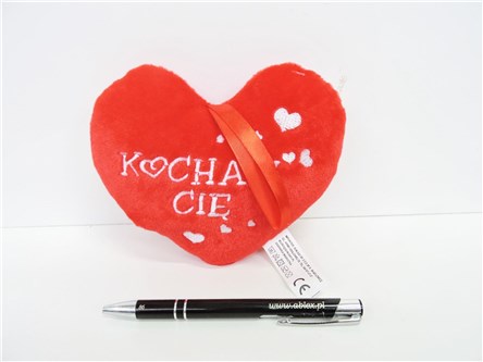 PLUSZ serce, 15 cm "KOCHAM CIĘ", czerwone