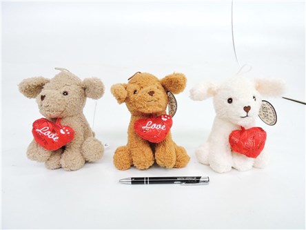 AST. PLUSZ PIES 15 cm, z sercem, 3 kol.