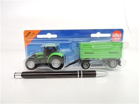 SIKU TRAKTOR Deutz Fahr, z przy. 2-osiową Fortuna