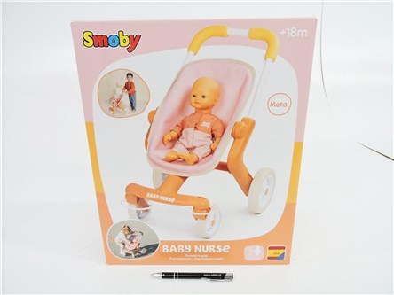 SMOBY Baby Nurse, metal, wózek głęboki, róż, kart.