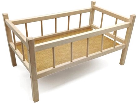 *ŁÓŻECZKO DLA LALEK, 50x30x28 cm, drew., skład.