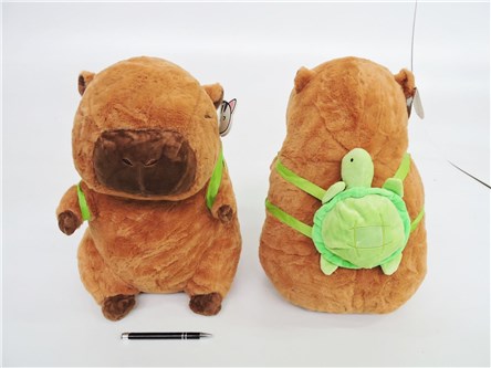 PLUSZ kapibara, 40 cm, z plecakiem żółwia