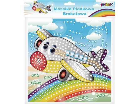 MOZAIKA BROKATOWA, WZÓR: SAMOLOT, 1K FUN&JOY