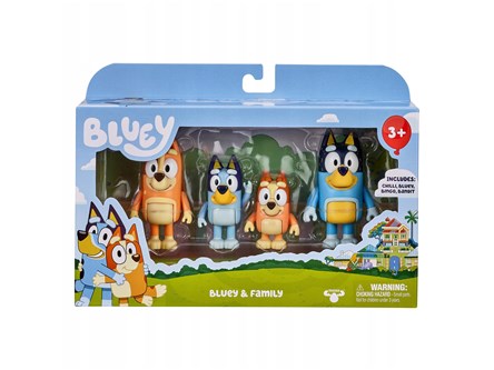 *BLUEY figurki zest. 4 Pak,  Rodzinka, 3+	