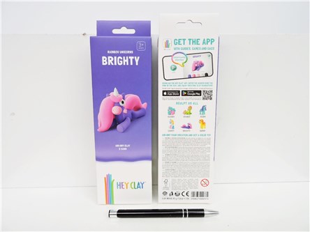 HEY CLAY, masa plast.,fig,JEDNOROŻCE BRIGHTY,3pak