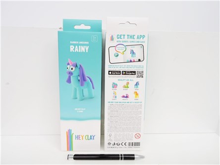 HEY CLAY, masa plast., fig, JEDNOROŻCE RAINY, 3pak